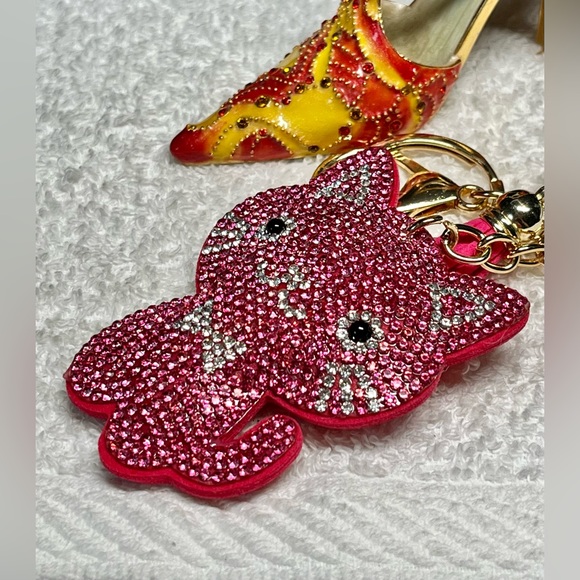 💜beaded bling rhinestone purse key chain with rhinestone -novelty - Picture 5 of 10